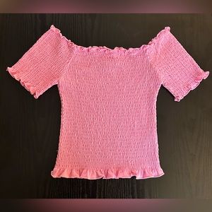 H&M pink ruffled top
